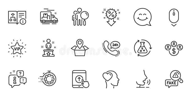 Outline set of Chemistry experiment, Success and Friend line icons for web application. For design. Vector royalty free illustration