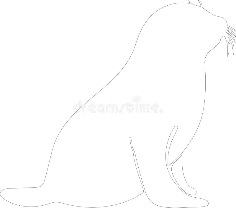 Harp Seal Outline Silhouette Generative Ai Stock Vector - Illustration
