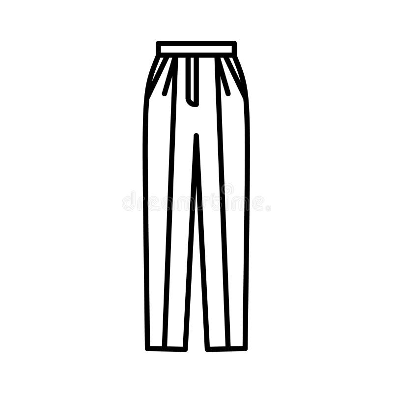 Outline Pants Vector Icon. Isolated Black Simple Line Element ...