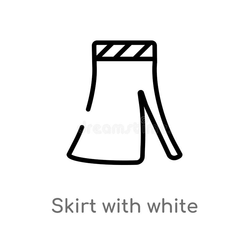 outline skirt with white lining vector icon. isolated black simple line element illustration from woman clothing concept. editable