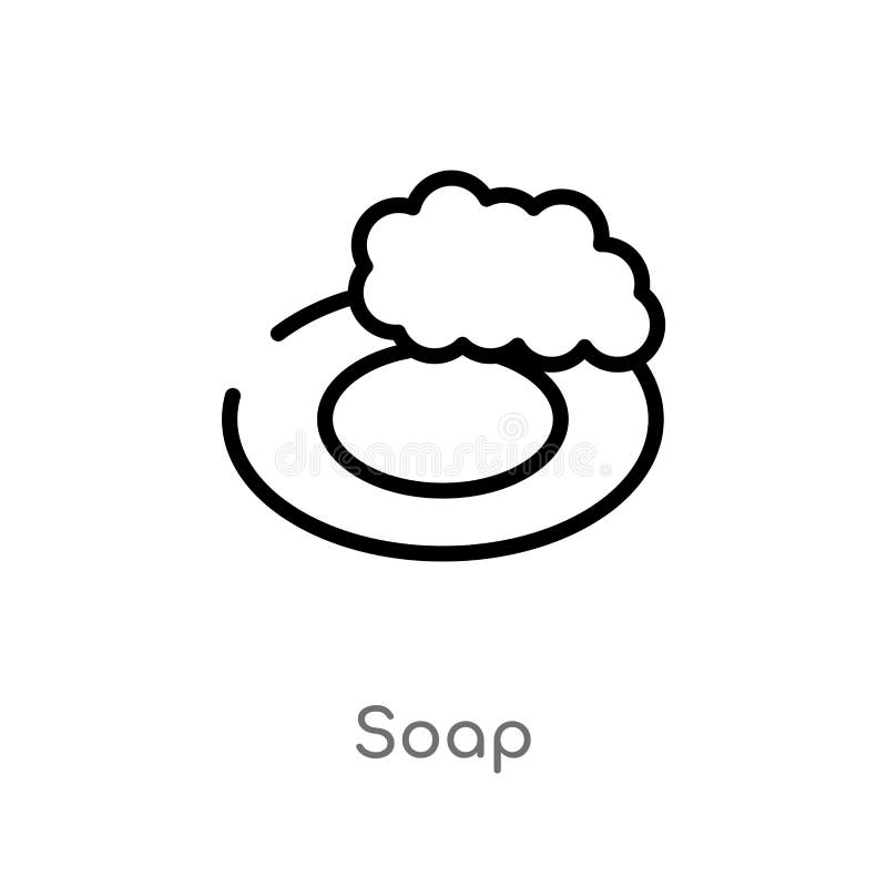 Outline Soap Vector Icon. Isolated Black Simple Line Element