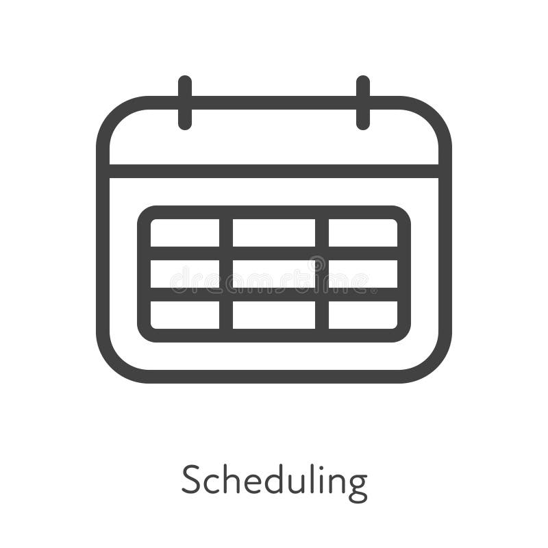 Outline style ui icons soft skill for business collection. Vector black linear illustration. Scheduling. Schedule time management vector illustration