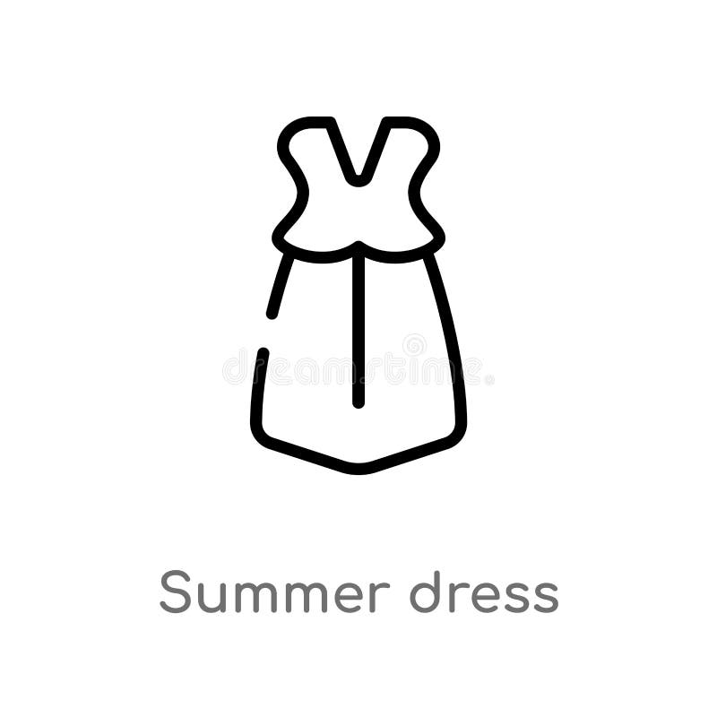 Outline Summer Dress Vector Icon. Isolated Black Simple Line Element ...