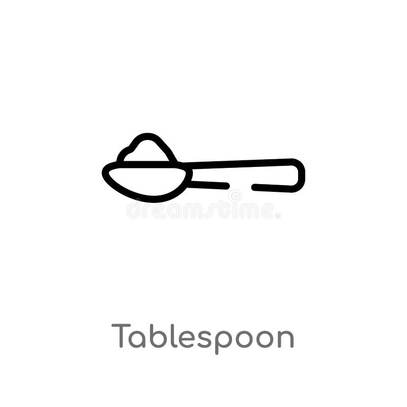 Outline Tablespoon Vector Icon. Isolated Black Simple Line Element