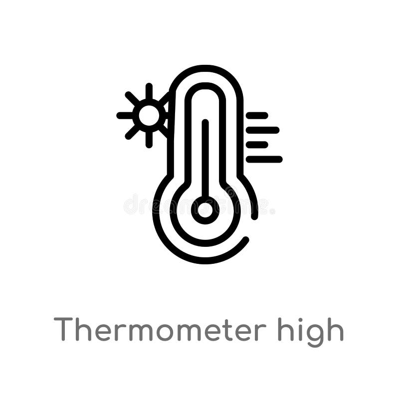 High temperature thermometer icon, Stock vector