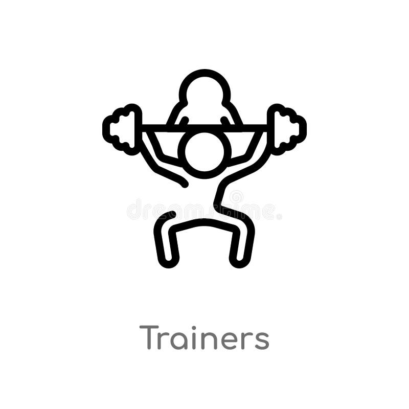 Sports Outline Clipart-gym trainer black white clipart