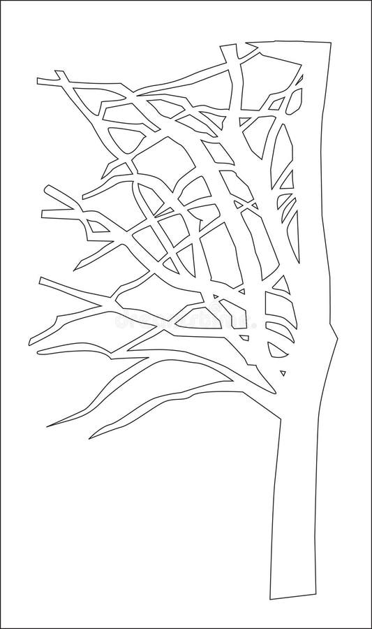 Outline tree stock illustration. Illustration of white - 8115056