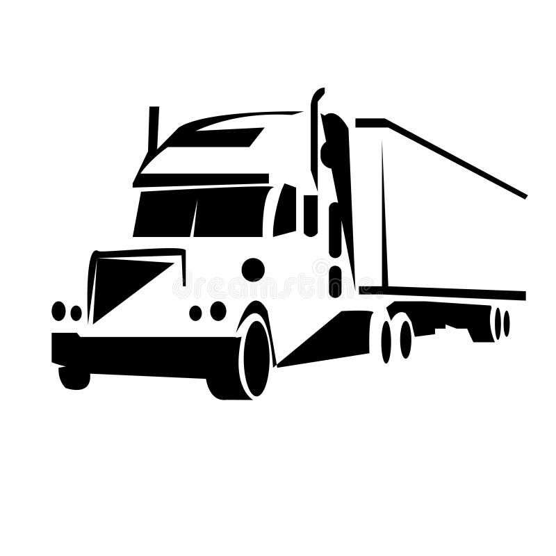 Outline truck vector illustration. stock illustration.