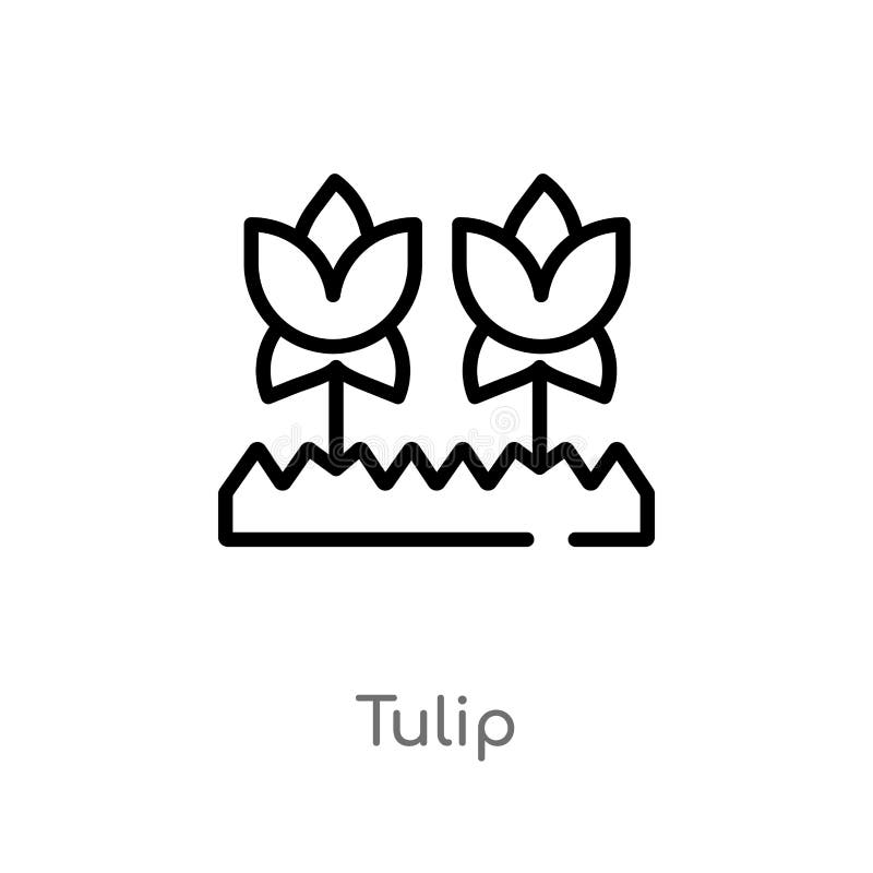 outline tulip vector icon. isolated black simple line element illustration from gardening concept. editable vector stroke tulip