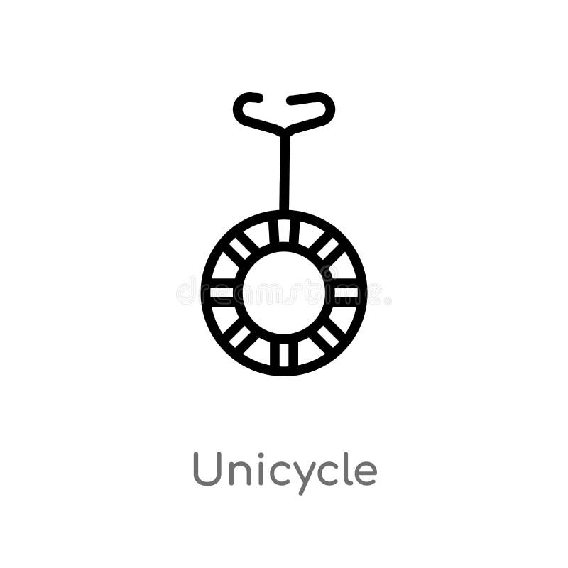 Outline Unicycle Vector Icon. Isolated Black Simple Line Element