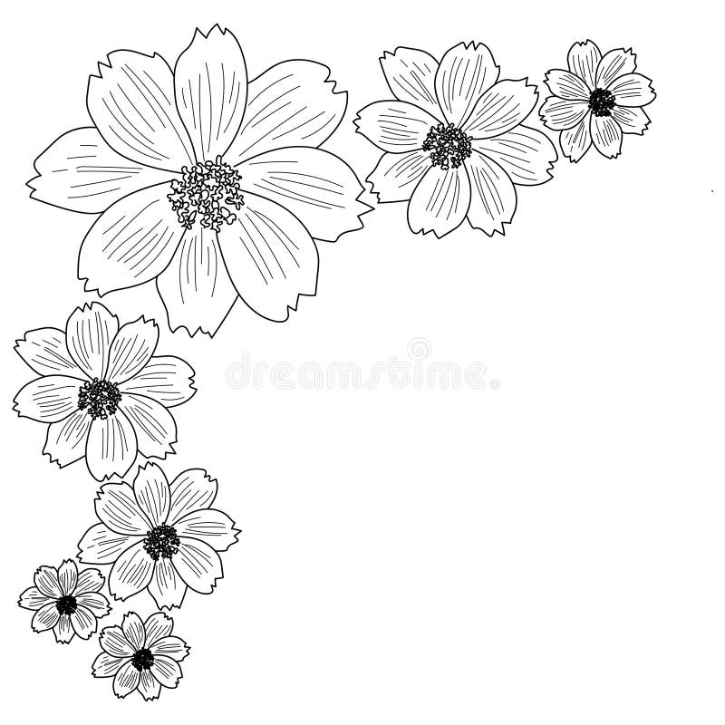Vecteur Stock Seamless cute flower border isolated on white