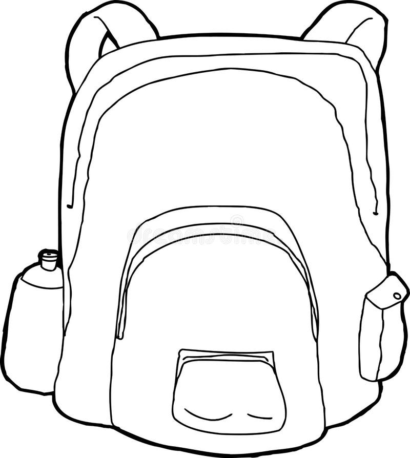 Outlined Backpack stock illustration. Illustration of backpack - 54220358