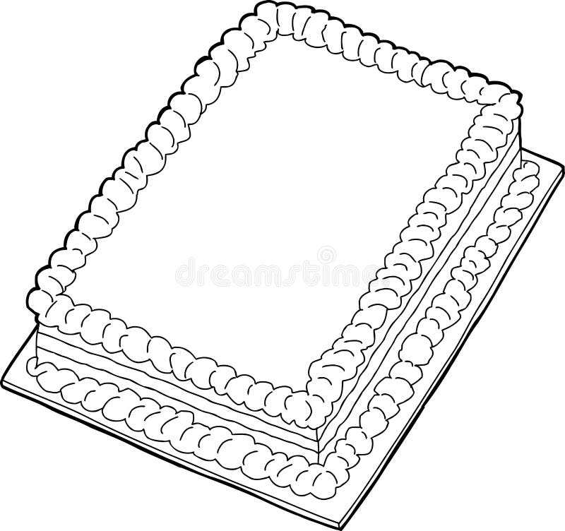 Outlined Cake stock vector. Illustration of blank, icing 44166103
