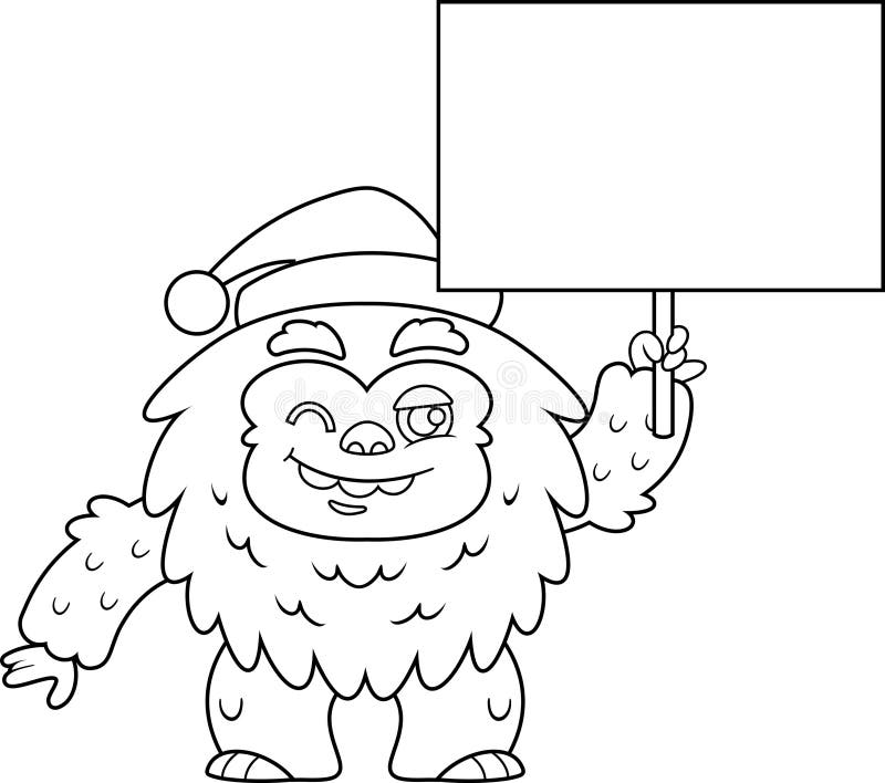 https://thumbs.dreamstime.com/b/outlined-cute-christmas-yeti-bigfoot-cartoon-character-holding-up-blank-sign-vector-hand-drawn-illustration-isolated-294710914.jpg