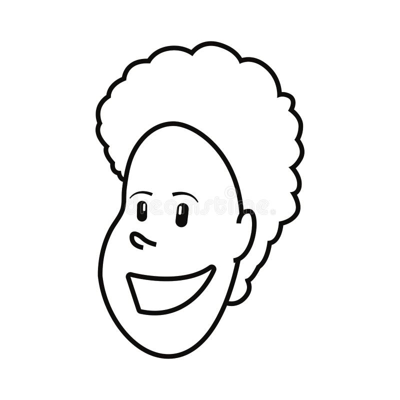 Outlined Face Boy Happy Character Stock Vector - Illustration of happy ...