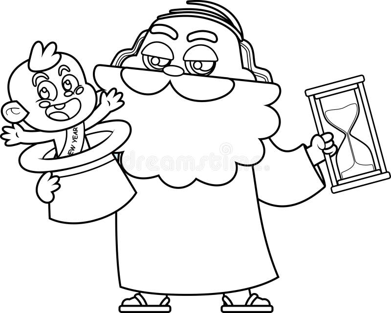 Father Time Baby New Year Stock Illustrations – 42 Father Time Baby New