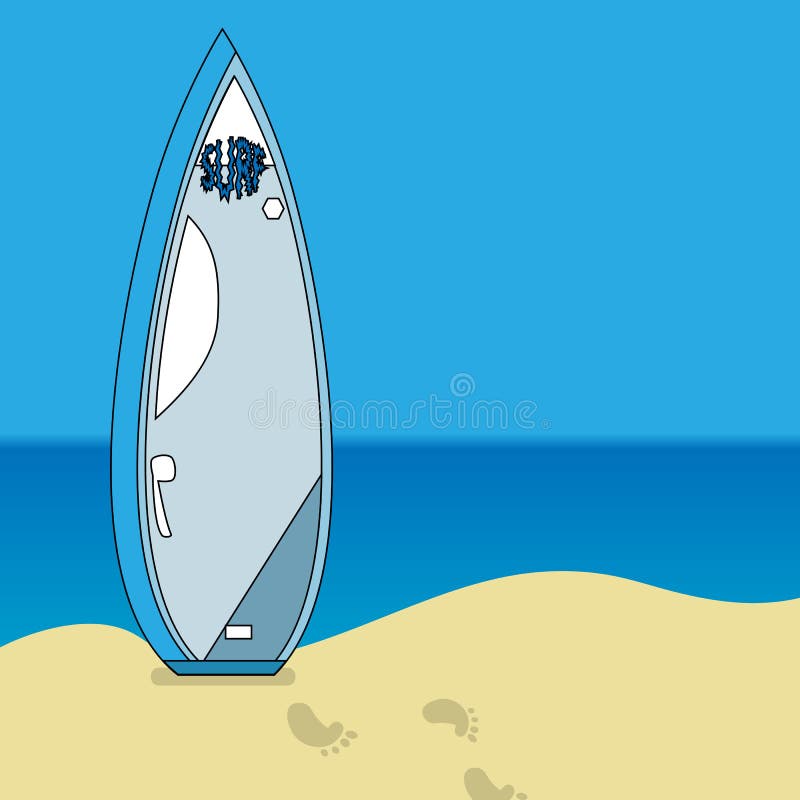 Single Surfboard Sand Stock Illustrations 77 Single Surfboard Sand