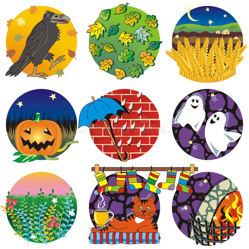 Outono, colheita, Halloween ilustração stock Outono, colheita, Halloween ilustração stock