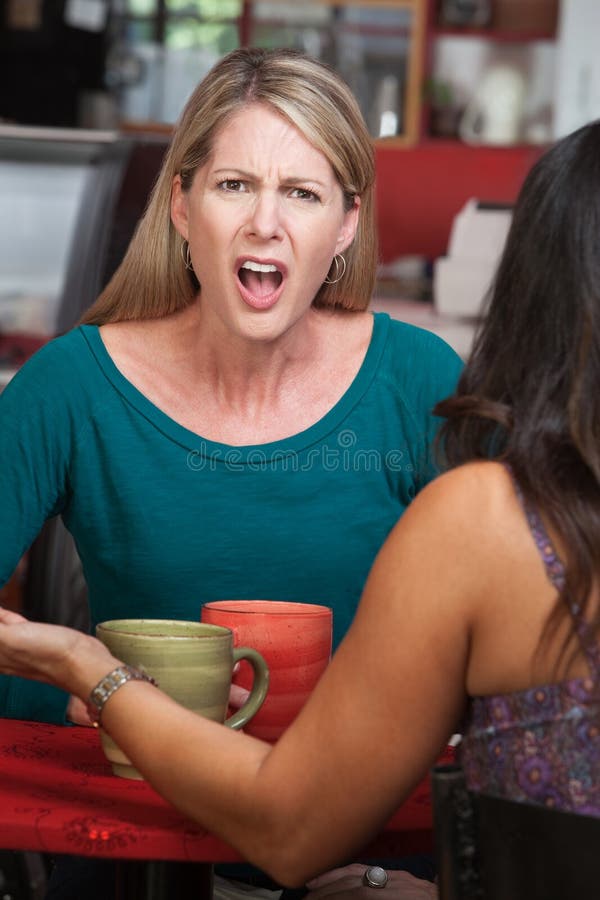 Outraged Lady in Cafe