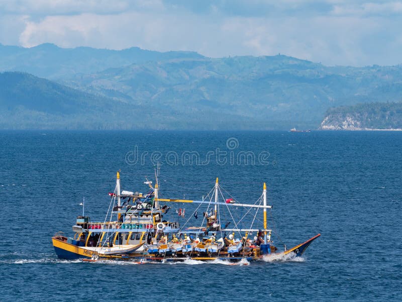 Outrigger fishing boat in the Philippines