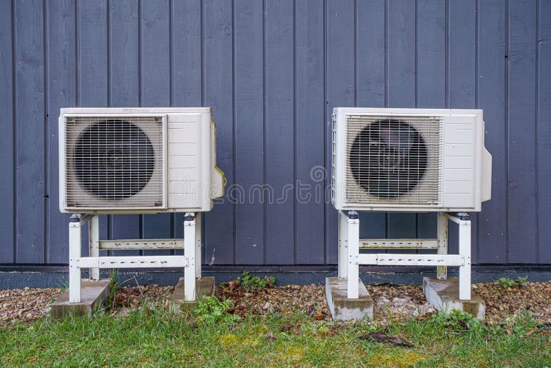 Outside Air Conditioning Condenser Stock Image Image of single, home