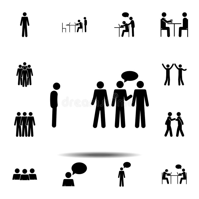 Outsider people talk icon. Simple glyph, flat vector element of People icons set for UI and UX, website or mobile application royalty free illustration Outsider people talk icon. Simple glyph, flat vector element of People icons set for UI and UX, website or mobile application royalty free illustration