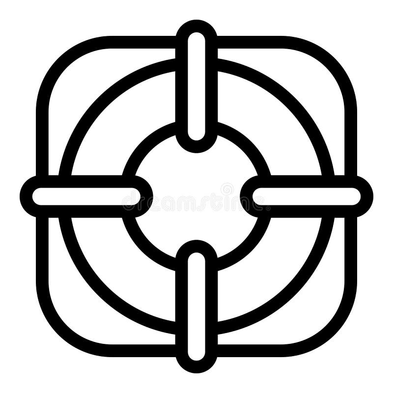 Outsource lifebouy icon, outline style