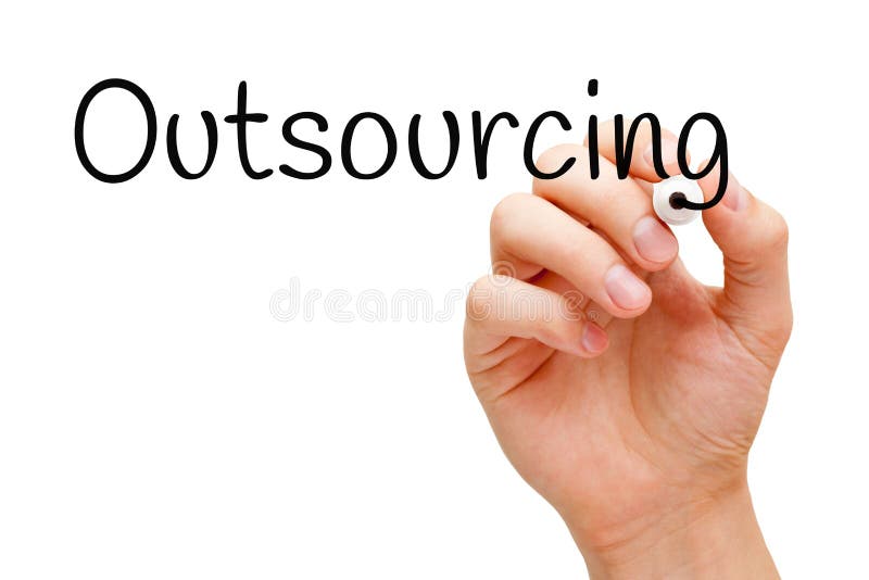 Outsourcing Handwritten With Black Marker stock photos Outsourcing Handwritten With Black Marker stock photos