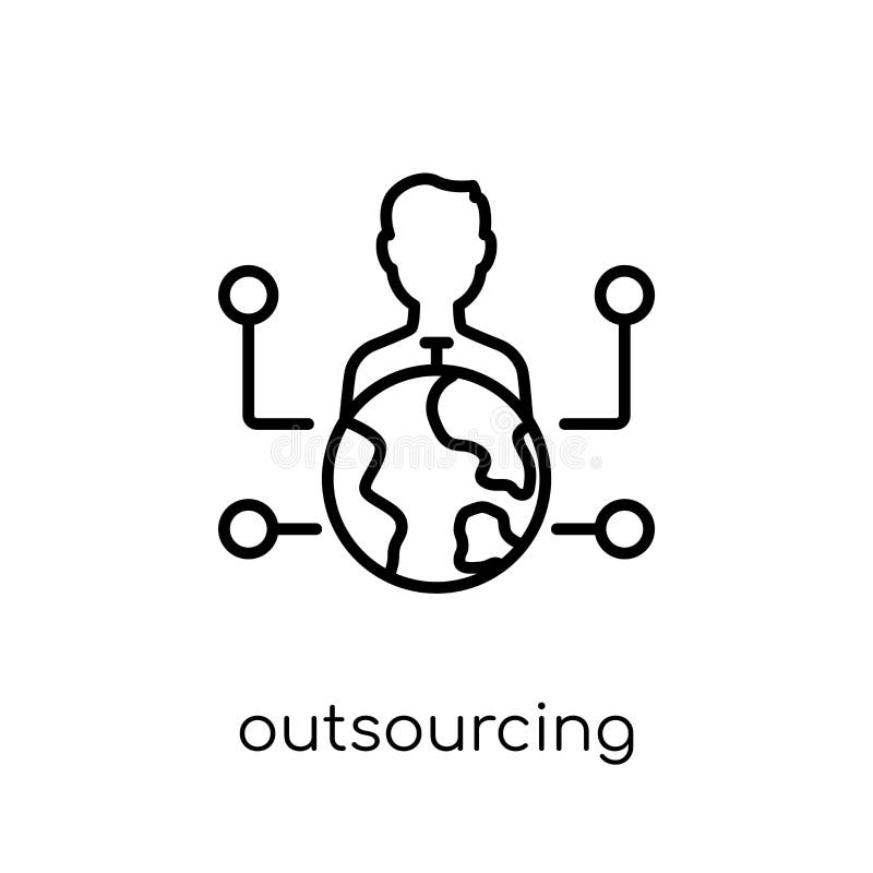 Outsourcing icon. Trendy modern flat linear vector outsourcing i vector illustration