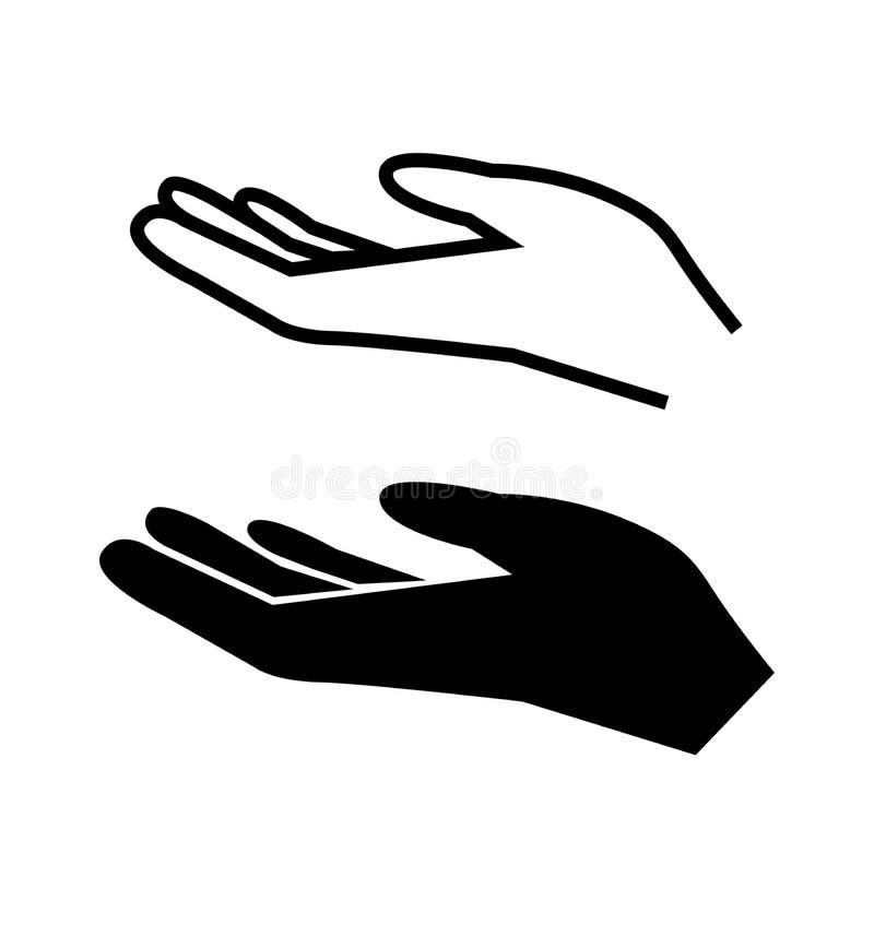Outstretched Hand Vector Illustration Flat Design Isolated on White ...