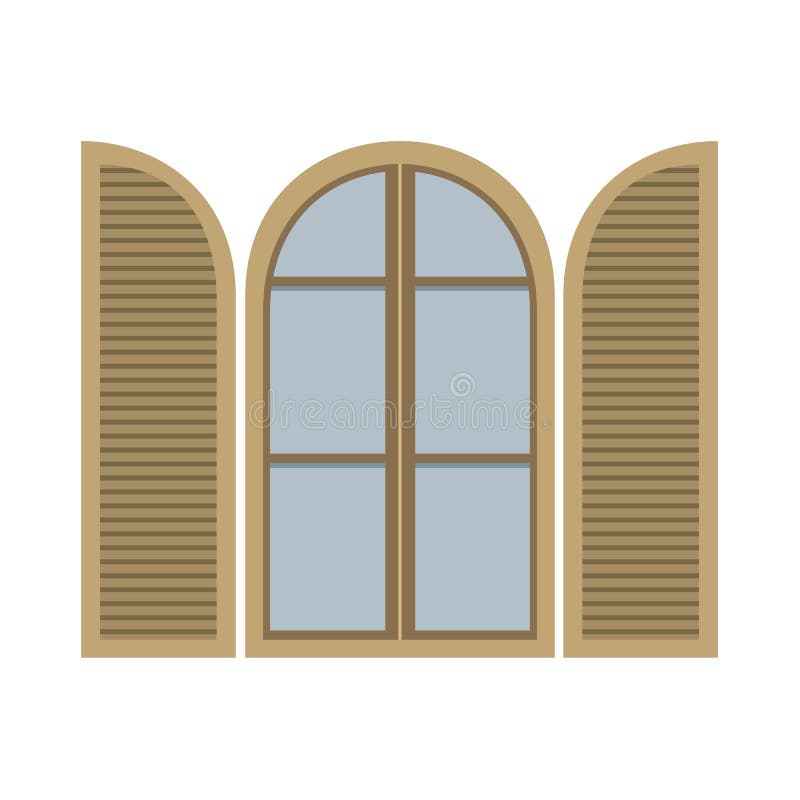 Ouvrez la fenêtre d'arc de vintage illustration libre de droits Ouvrez la fenêtre d'arc de vintage illustration libre de droits