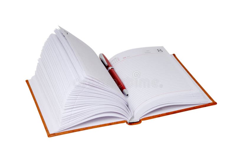 Ouvrez le cahier photo stock. Image du blanc, calendrier - 4170686