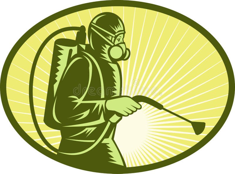 Ouvrier d'exterminator de contrôle des parasites illustration libre de droits Ouvrier d'exterminator de contrôle des parasites illustration libre de droits