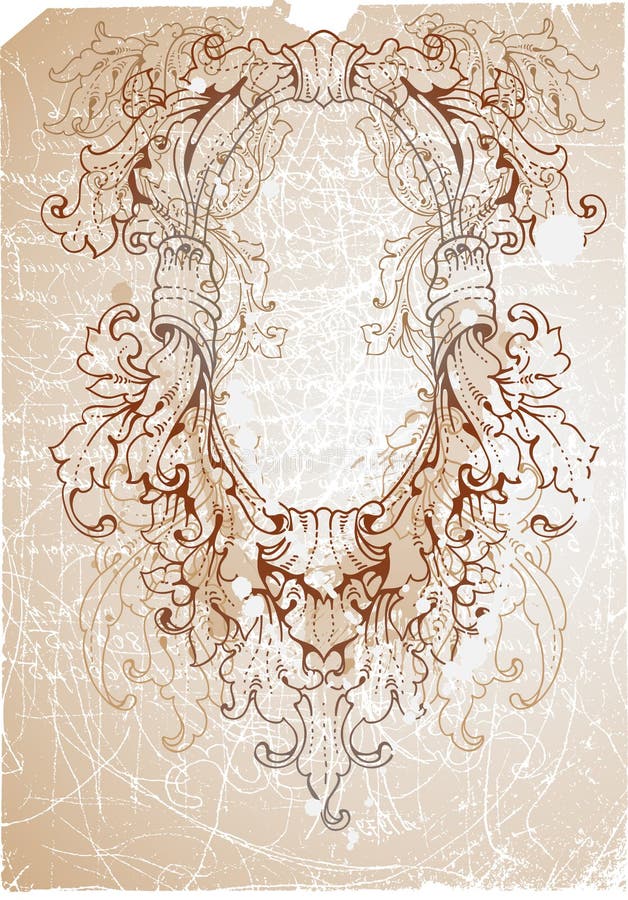 Ovaal barok frame stock illustratie Ovaal barok frame stock illustratie