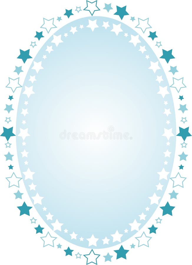 Oval background framed with stars