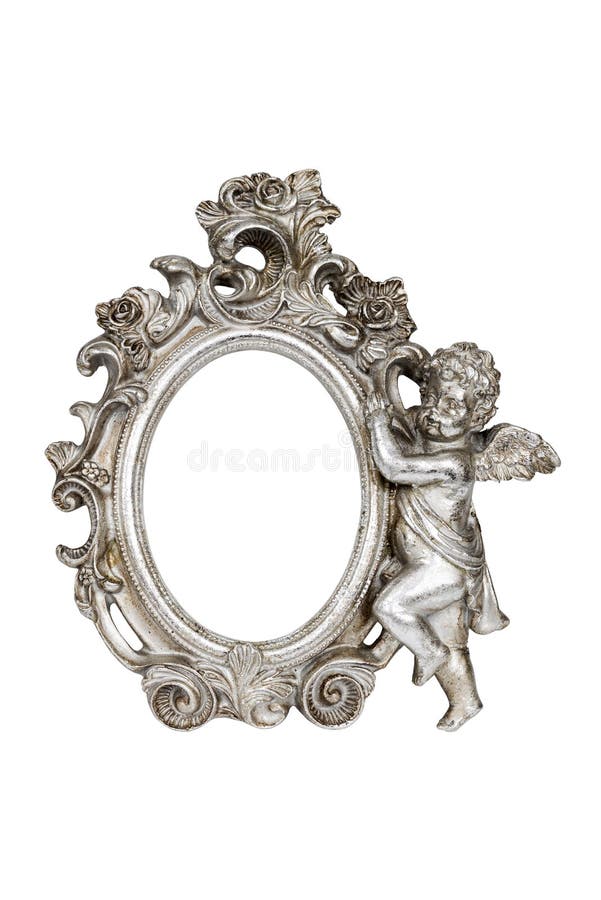 Oval baroque silver picture frame royalty free stock image Oval baroque silver picture frame royalty free stock image