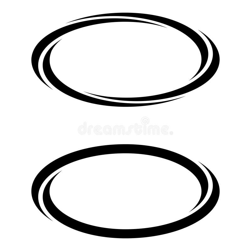 Oval ellipse banner frames, borders, vector hand-drawn graphics, oval markers text selection vector illustration