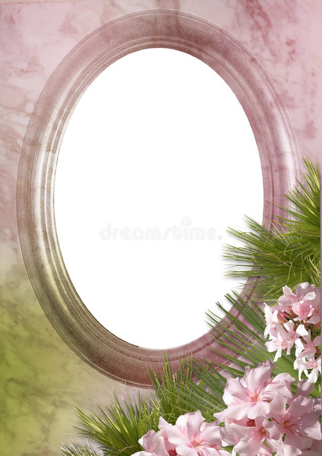 Oval frame with a flower