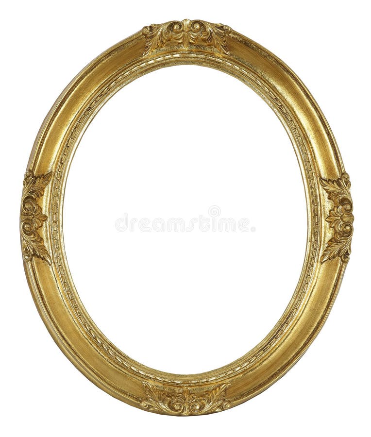 Oval frame isolated on white royalty free stock photo