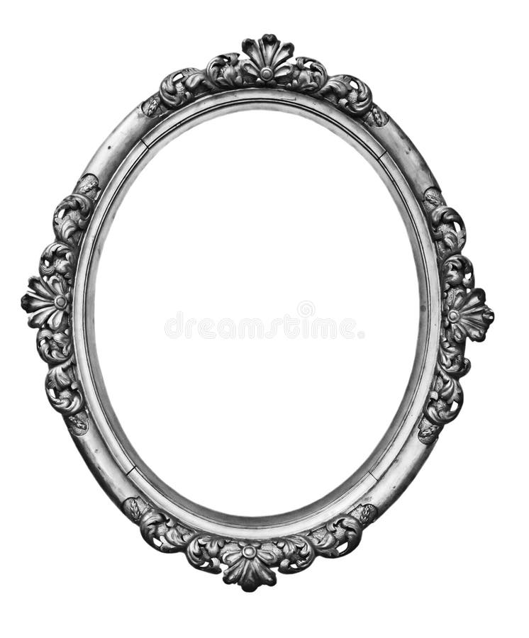 Oval ram för tappningsilver fotografering för bildbyråer
