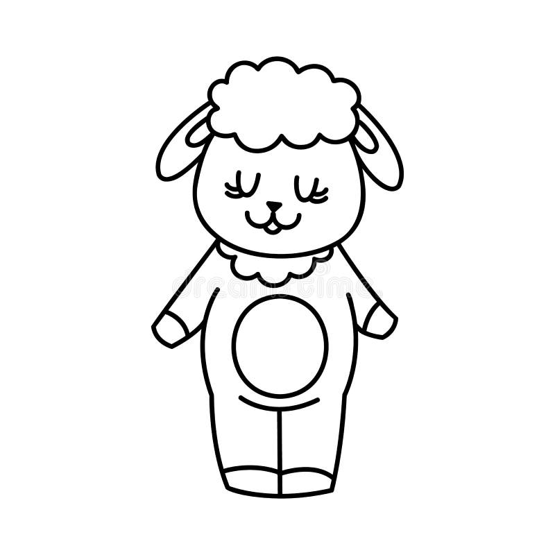 Design de padrão sem costura de ovelhas fofas kawaii para