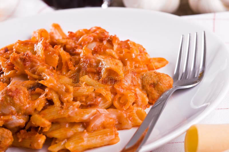 Oven baked pasta. stock photo. Image of delicious, edible 28222726