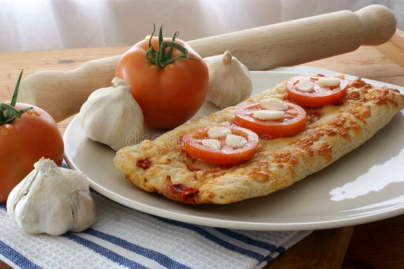 Oven Baked Pizza with Organic Tomato Stock Image Image of dinner