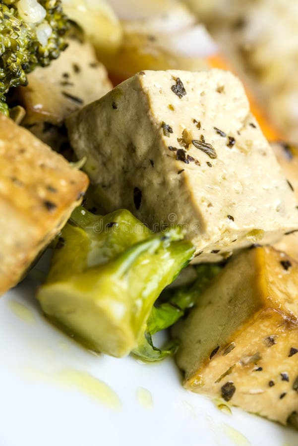 Oven baked tofu stock photo. Image of balanced, proteins 34000964