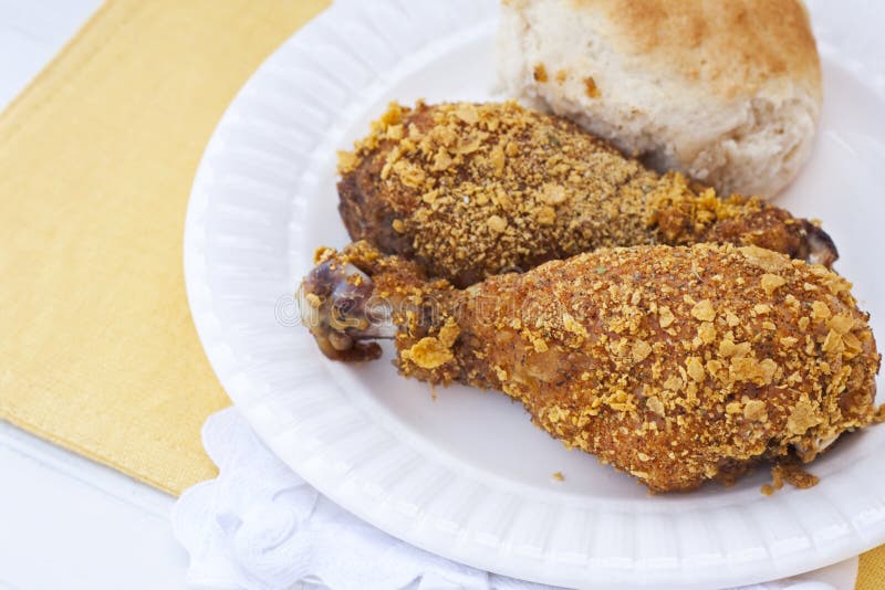 Oven Fried Skinless Chicken Drumstick Stock Photo Image of drumstick