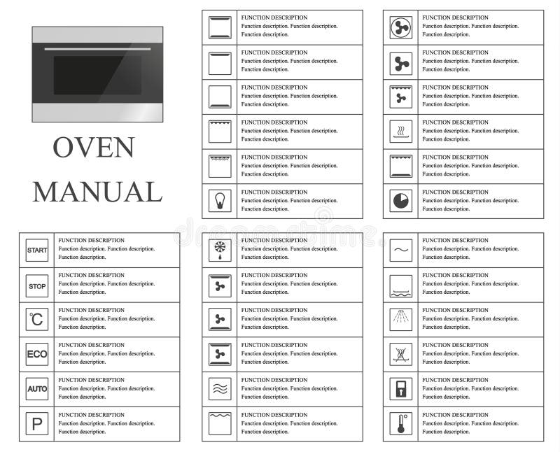 Oven Manual Symbols. Instructions. Signs and Symbols for Oven Exploitation Manual. Instructions