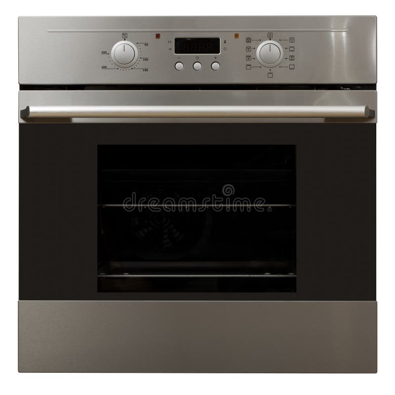 Oven in stainless steel finish stock images