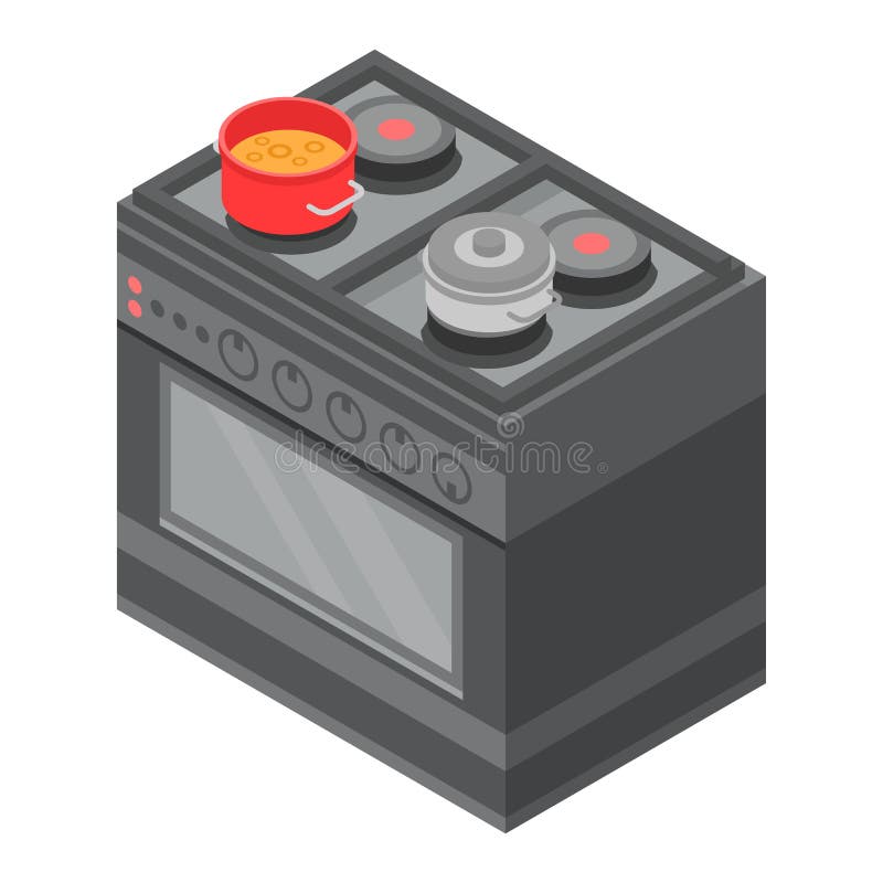 Oven stove icon, isometric style vector illustration