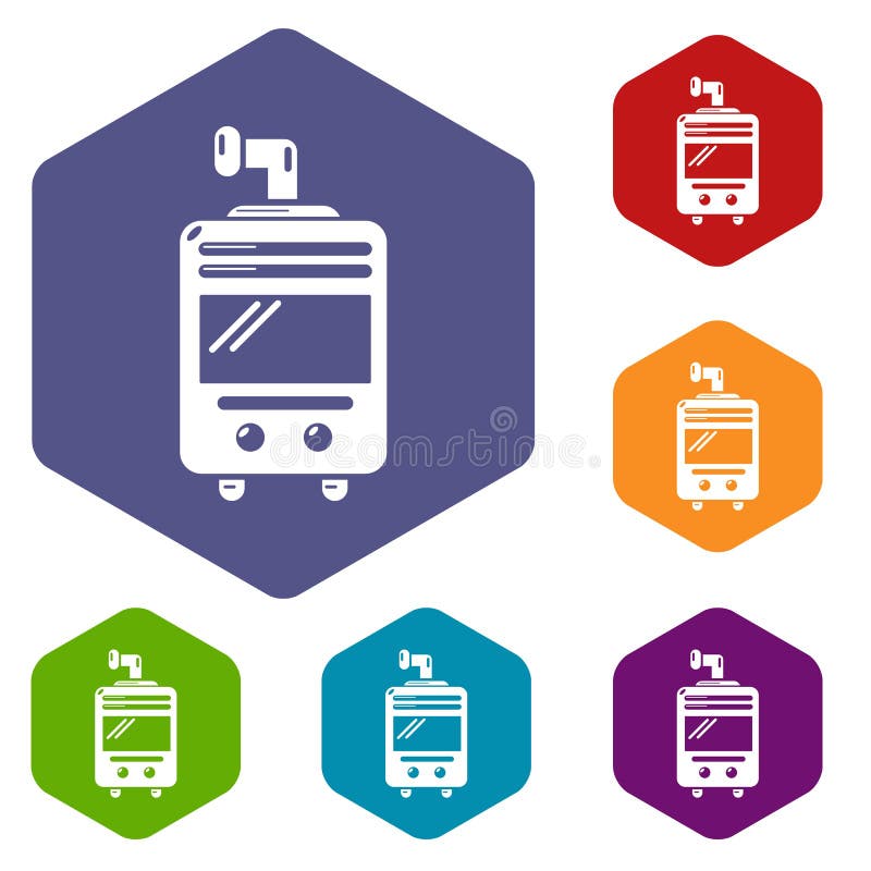 Oven-stove icons vector hexahedron royalty free illustration