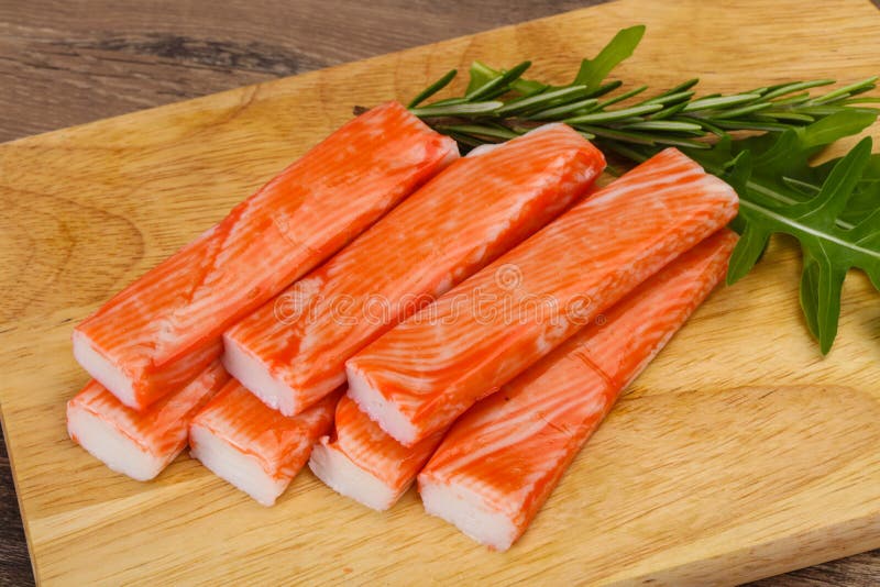 Overboord surimi van de krabstok royalty-vrije stock afbeeldingen Overboord surimi van de krabstok royalty-vrije stock afbeeldingen